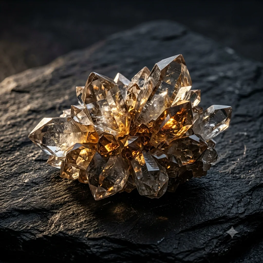 Crystalline reference material on slate — research specimen