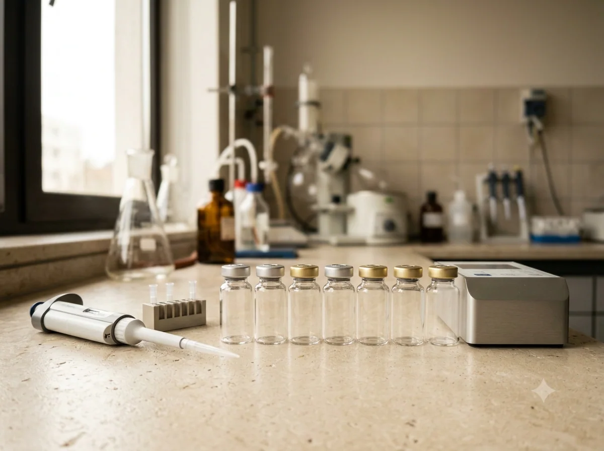 Laboratory bench — sample preparation and verification